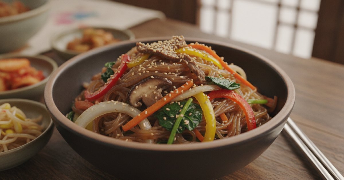 Japchae: Korean Glass Noodle Stir-Fry