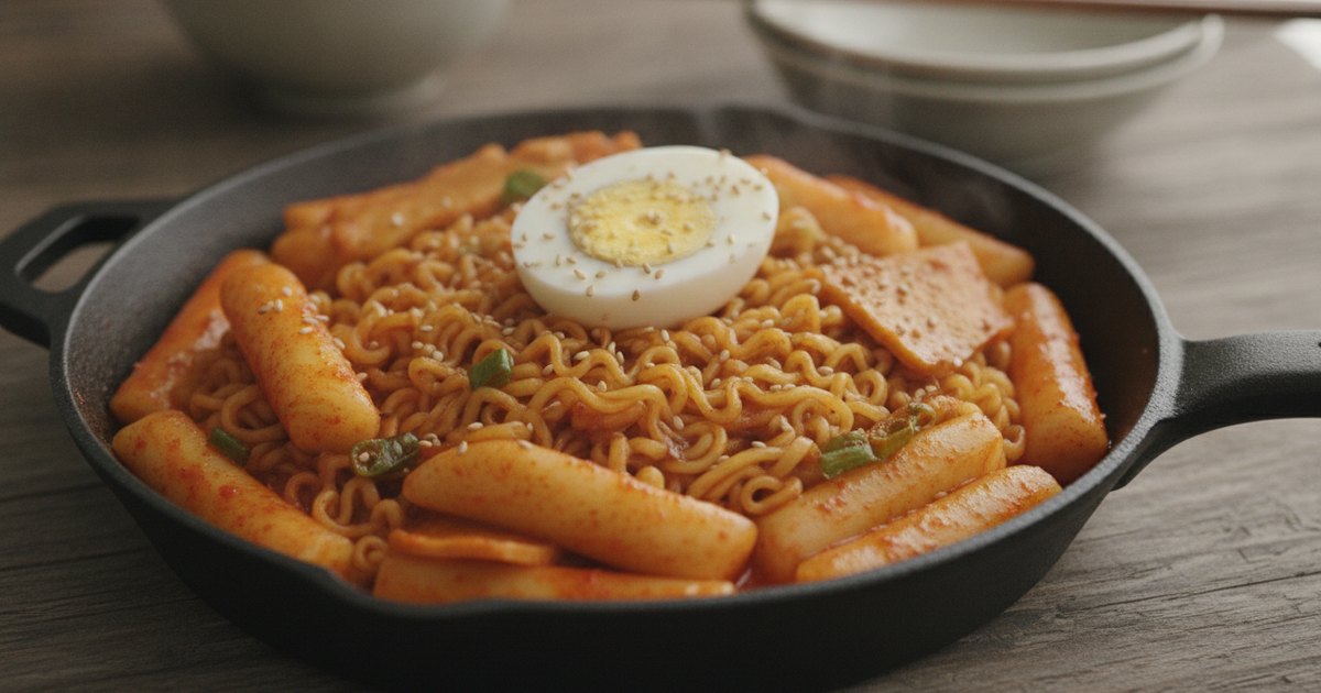 Rabokki（라볶이）：辣炒年糕遇上拉面，一锅满足